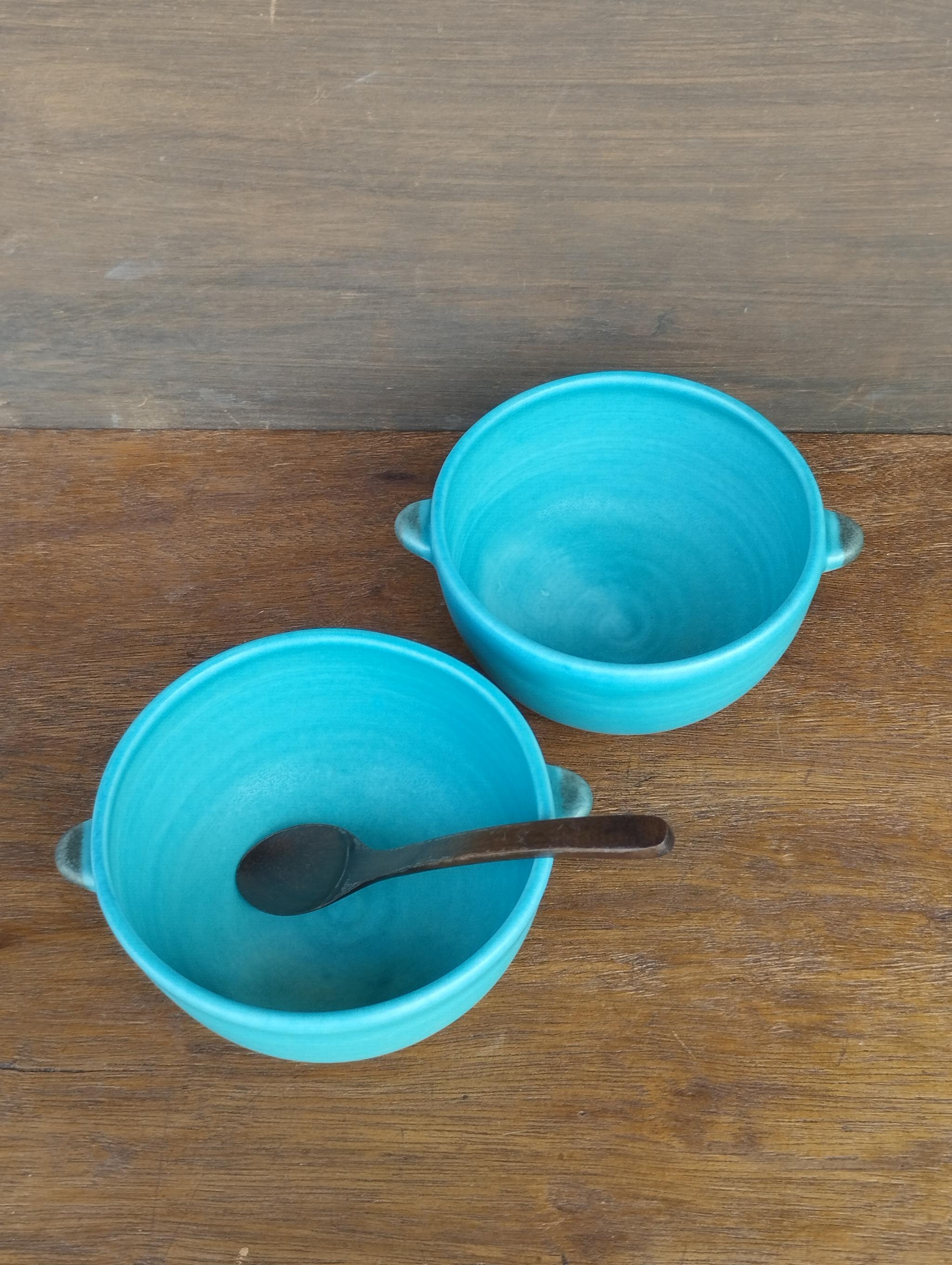 トルコブルーマット　スープカップ（耳付き） | 5枚目